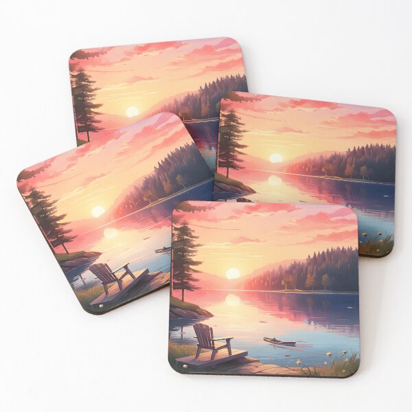 Item preview, Rise & Reflect: A Lakeside Dawn Watercolor designed and sold by Shirtastically.