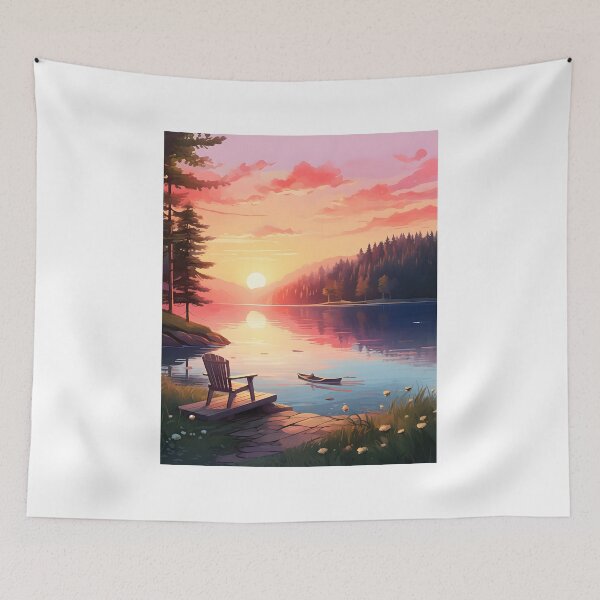 Item preview, Rise & Reflect: A Lakeside Dawn Watercolor designed and sold by Shirtastically.