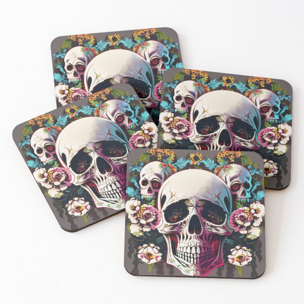 Item preview, flower skull designed and sold by SweetDonatoo.