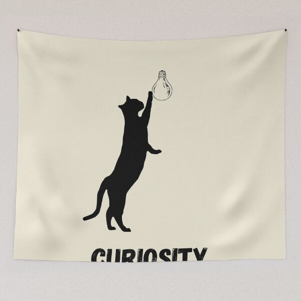 Item preview, Curiosity cat and bulb design designed and sold by Nottivago-App.
