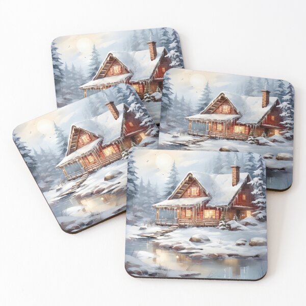 Item preview, Warmth & Welcome: Cabin in Winter Watercolor designed and sold by Shirtastically.