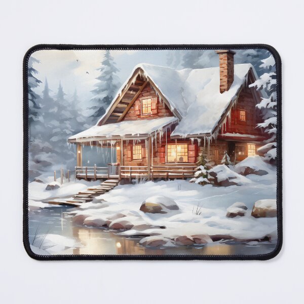 Item preview, Warmth & Welcome: Cabin in Winter Watercolor designed and sold by Shirtastically.