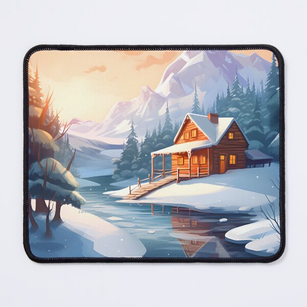 Item preview, Winter Hideaway: Watercolor Cabin Art designed and sold by Shirtastically.