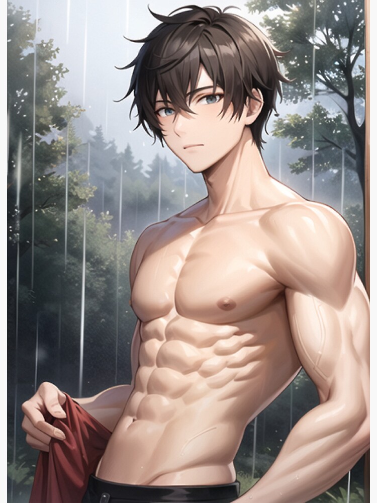 Muscular Anime Man Shirtless Manga Boy