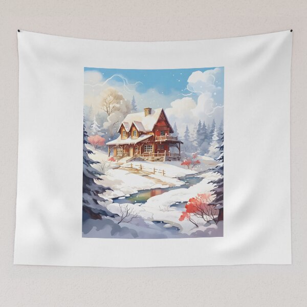 Item preview, Cabin Comfort: A Winter Retreat Watercolor designed and sold by Shirtastically.