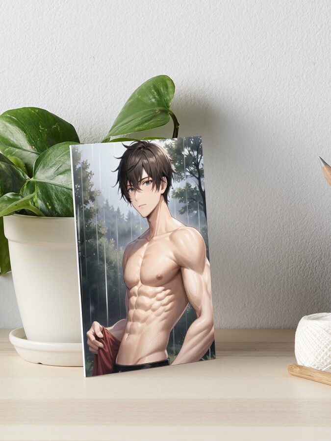 Muscular Anime Boy | Art Board Print