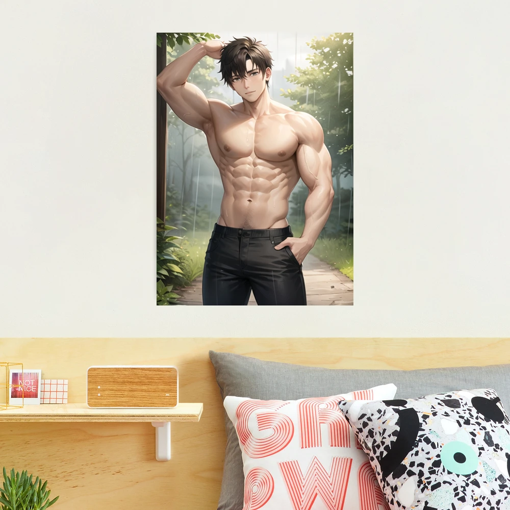 Muscular Anime Boy Poster for Sale by baraclub