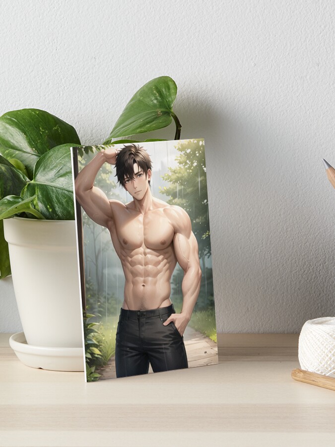 Muscular Anime Boy | Art Board Print