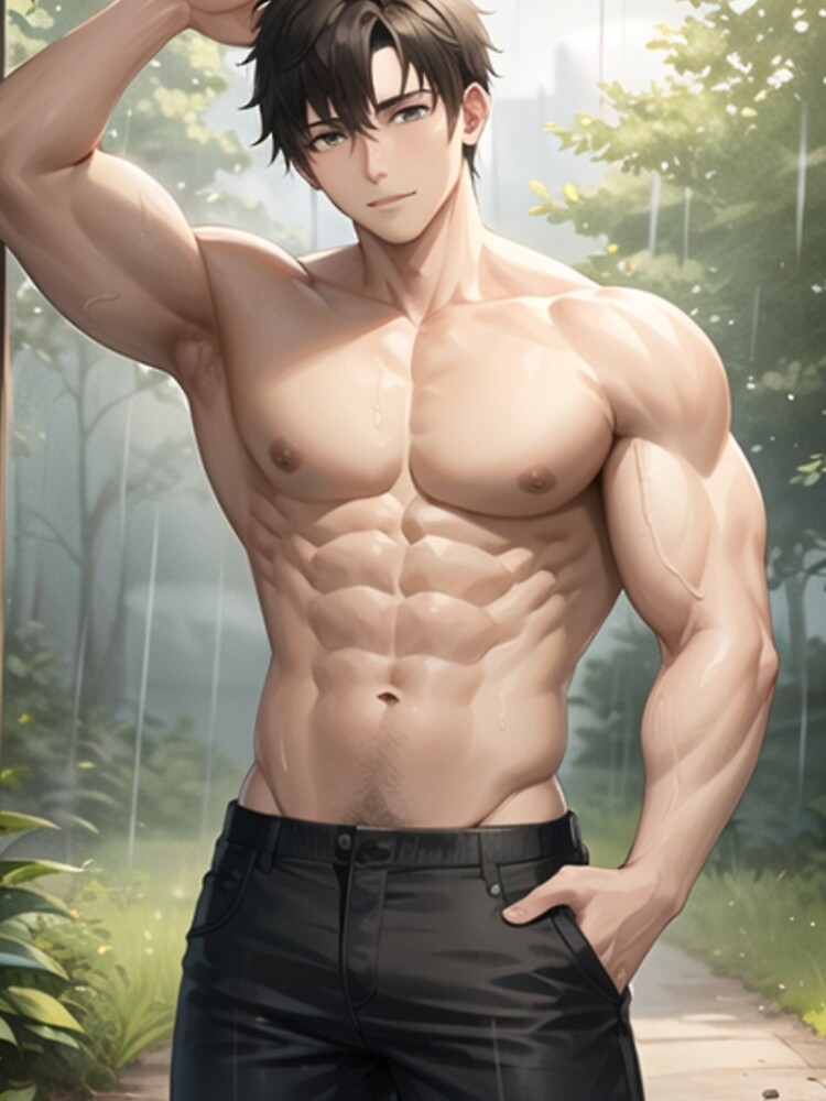 Premium Photo | Hand drawn cartoon illustration of an anime fitness muscle  boy