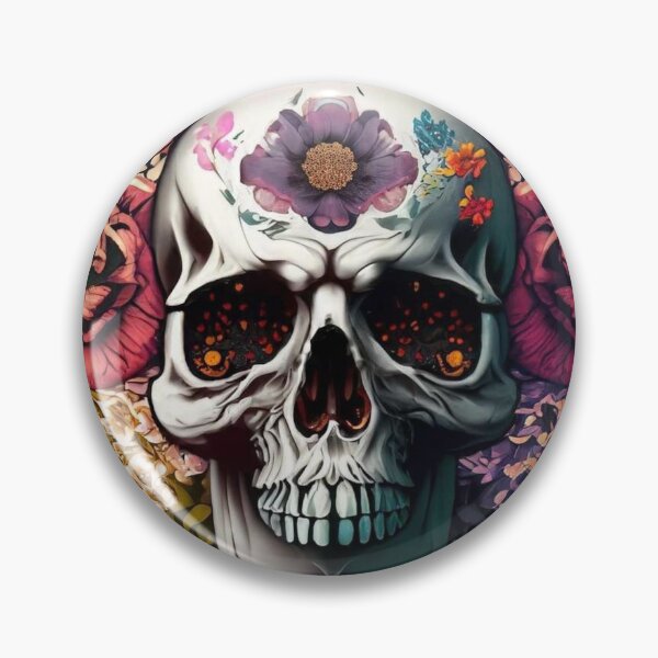 Item preview, flower skull designed and sold by SweetDonatoo.