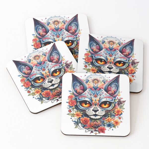 Item preview, Day of the Dead Cat Sugar Skull designed and sold by chrstnslts.