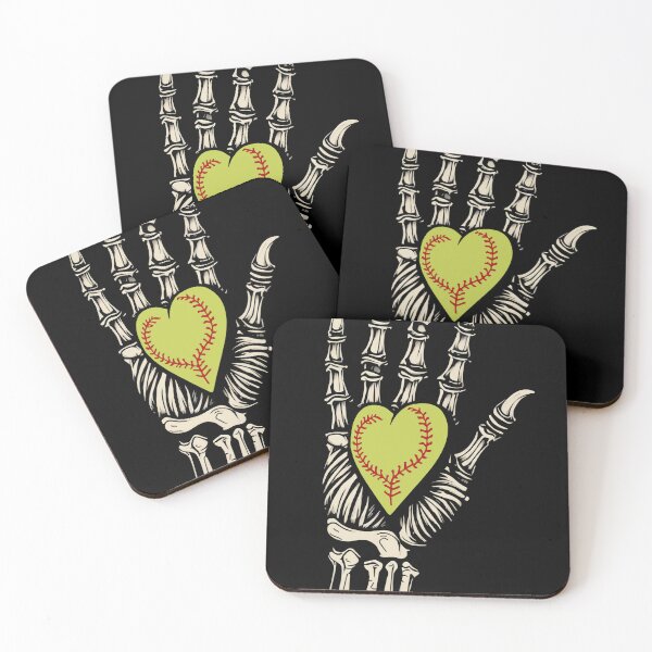 Item preview, Softball Heart Skeleton Hand Halloween Costume Men Kids Boys  designed and sold by DrawHandArt.