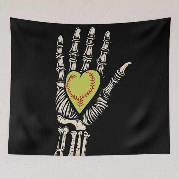 Item preview, Softball Heart Skeleton Hand Halloween Costume Men Kids Boys  designed and sold by DrawHandArt.