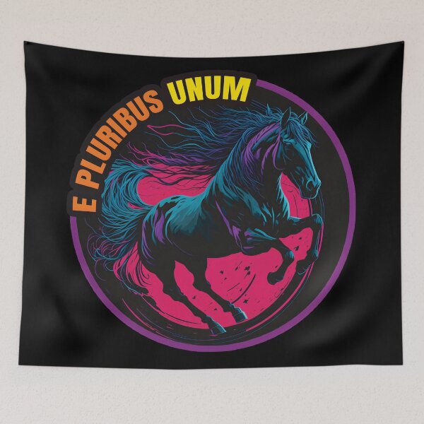 Item preview, Digital Art of a Horse in a Circle with the Text "E Pluribus Unum" designed and sold by nicestr.