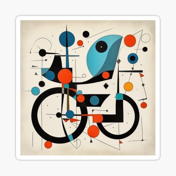 Item preview, Abstract Colorful bicycle, art. designed and sold by Pedal Canvas.
