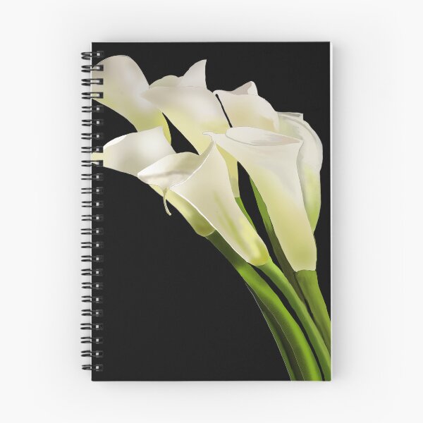 Item preview, White Flowers with Green Stems on Black designed and sold by designs-by-ann.