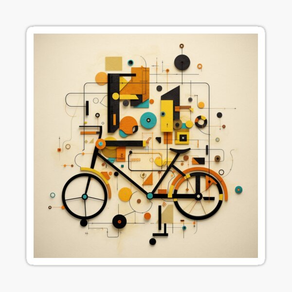 Item preview, Abstract Colorful bicycle, art. designed and sold by Pedal Canvas.
