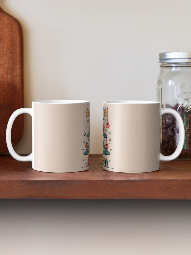 Thumbnail 2 of 6, Coffee Mug, Modern Christmas Tree Minimalistic Drawing designed and sold by Patricks-Art.