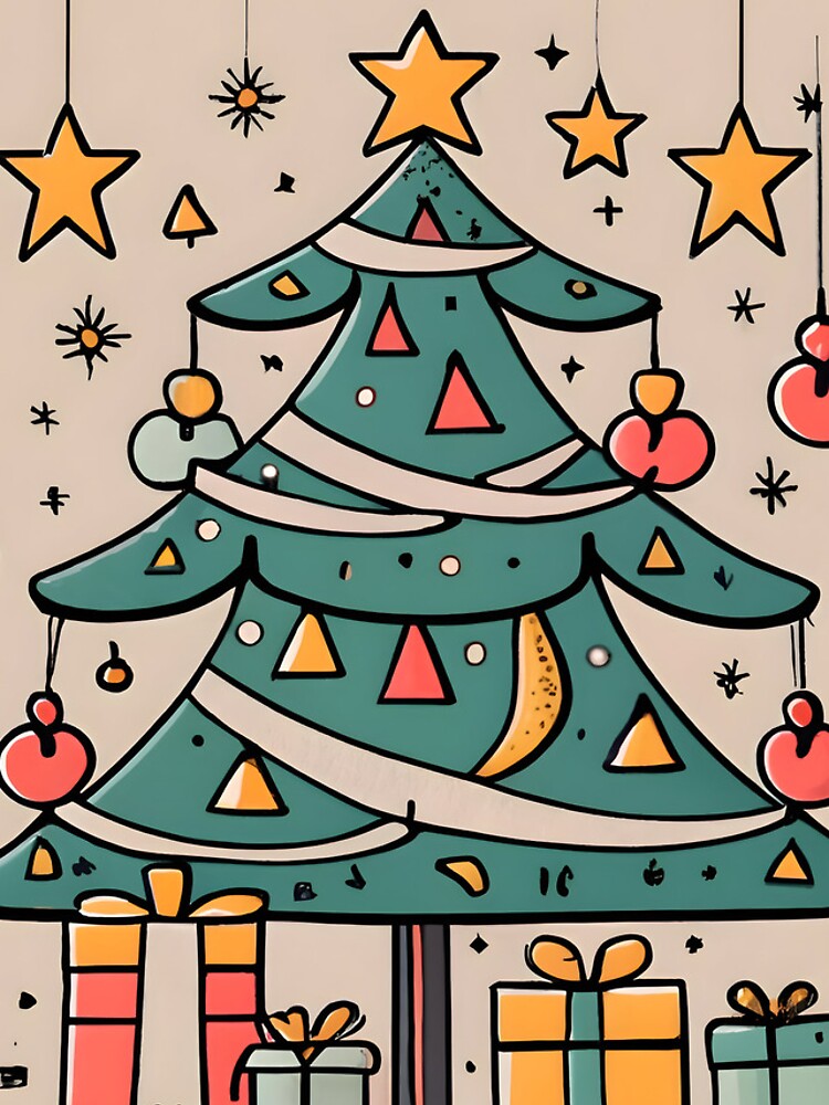 Thumbnail 4 of 4, iPhone Case, Modern Christmas Tree Minimalistic Drawing designed and sold by Patricks-Art.