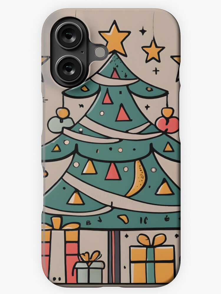 Thumbnail 1 of 4, iPhone Case, Modern Christmas Tree Minimalistic Drawing designed and sold by Patricks-Art.