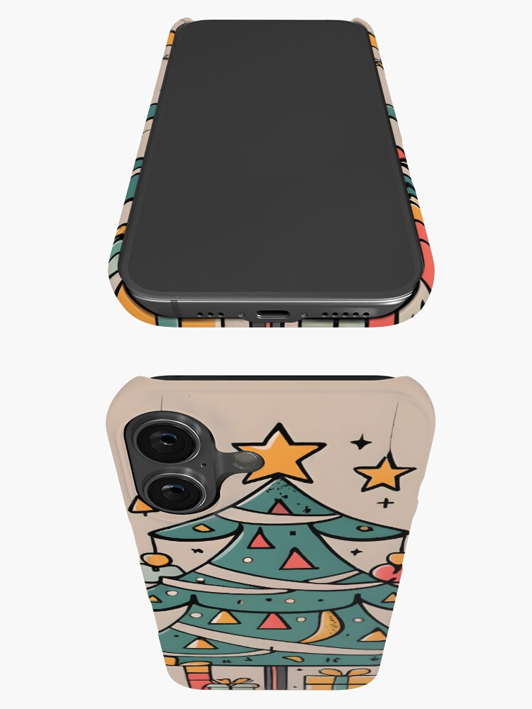 Thumbnail 3 of 4, iPhone Case, Modern Christmas Tree Minimalistic Drawing designed and sold by Patricks-Art.