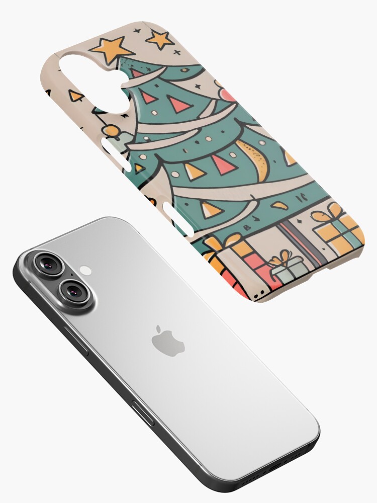 Thumbnail 2 of 4, iPhone Case, Modern Christmas Tree Minimalistic Drawing designed and sold by Patricks-Art.