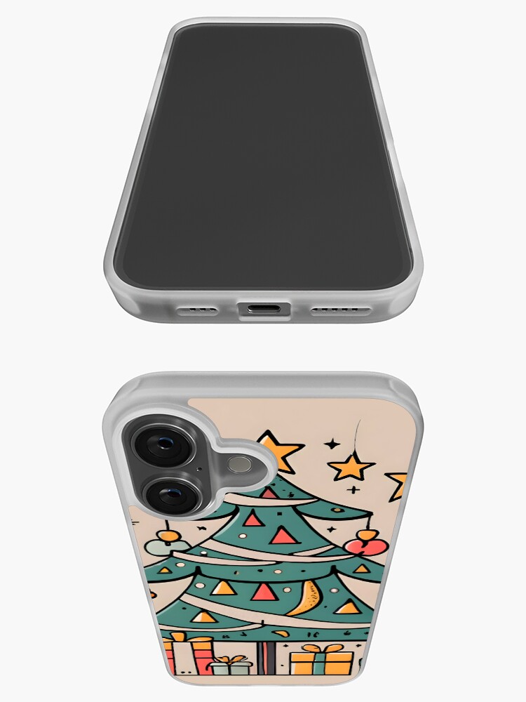Thumbnail 3 of 5, iPhone Case, Modern Christmas Tree Minimalistic Drawing designed and sold by Patricks-Art.