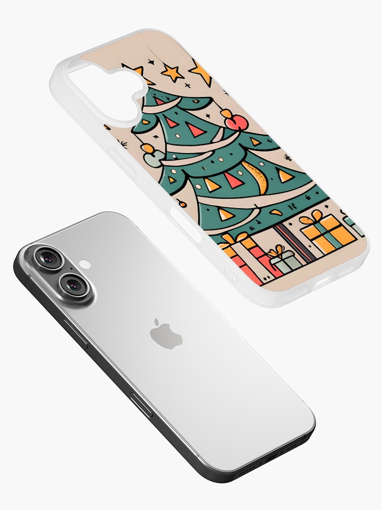 Thumbnail 2 of 5, iPhone Case, Modern Christmas Tree Minimalistic Drawing designed and sold by Patricks-Art.
