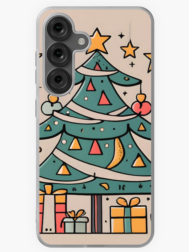 Thumbnail 1 of 4, Samsung Galaxy Phone Case, Modern Christmas Tree Minimalistic Drawing designed and sold by Patricks-Art.