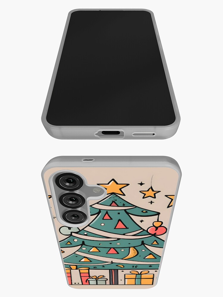 Thumbnail 3 of 4, Samsung Galaxy Phone Case, Modern Christmas Tree Minimalistic Drawing designed and sold by Patricks-Art.
