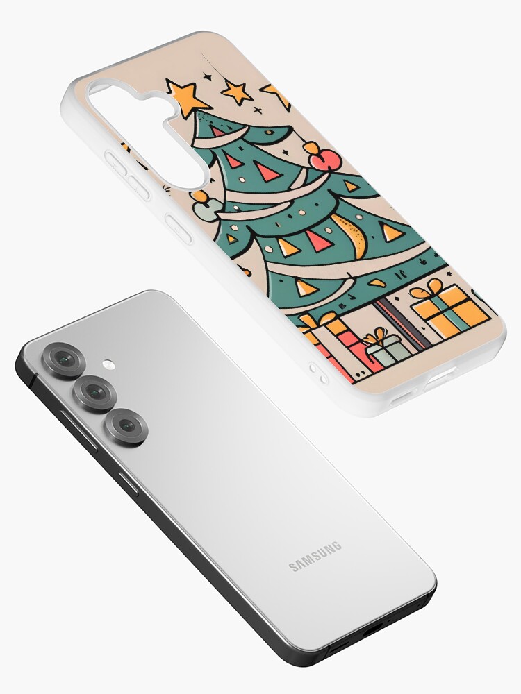 Thumbnail 2 of 4, Samsung Galaxy Phone Case, Modern Christmas Tree Minimalistic Drawing designed and sold by Patricks-Art.