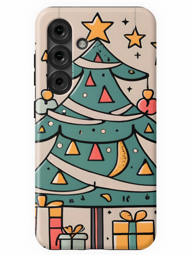 Thumbnail 1 of 4, Samsung Galaxy Phone Case, Modern Christmas Tree Minimalistic Drawing designed and sold by Patricks-Art.