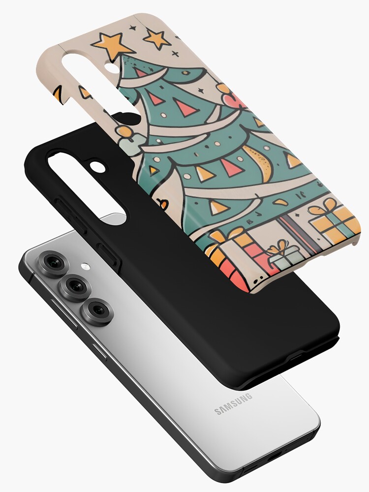 Thumbnail 2 of 4, Samsung Galaxy Phone Case, Modern Christmas Tree Minimalistic Drawing designed and sold by Patricks-Art.