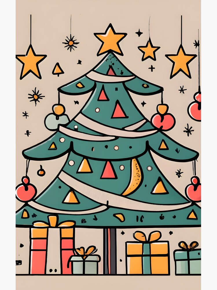 Thumbnail 4 of 4, Samsung Galaxy Phone Case, Modern Christmas Tree Minimalistic Drawing designed and sold by Patricks-Art.