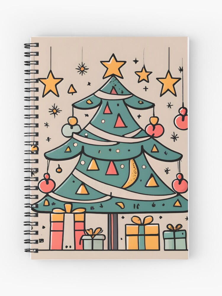 Thumbnail 1 of 3, Journal, Modern Christmas Tree Minimalistic Drawing designed and sold by Patricks-Art.