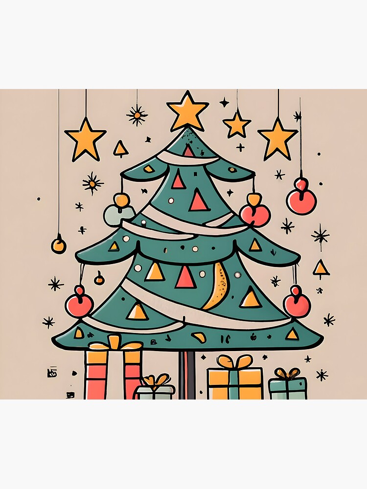 Thumbnail 5 of 5, Mouse Pad, Modern Christmas Tree Minimalistic Drawing designed and sold by Patricks-Art.