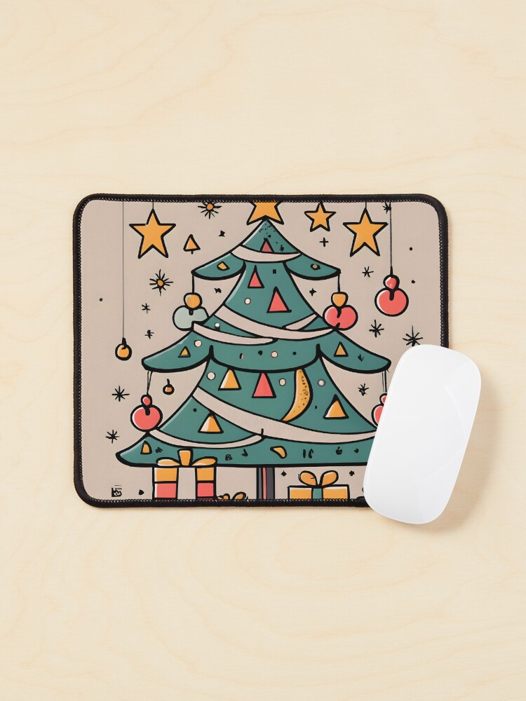 Thumbnail 1 of 5, Mouse Pad, Modern Christmas Tree Minimalistic Drawing designed and sold by Patricks-Art.