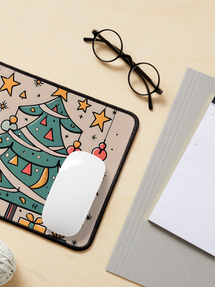 Thumbnail 3 of 5, Mouse Pad, Modern Christmas Tree Minimalistic Drawing designed and sold by Patricks-Art.
