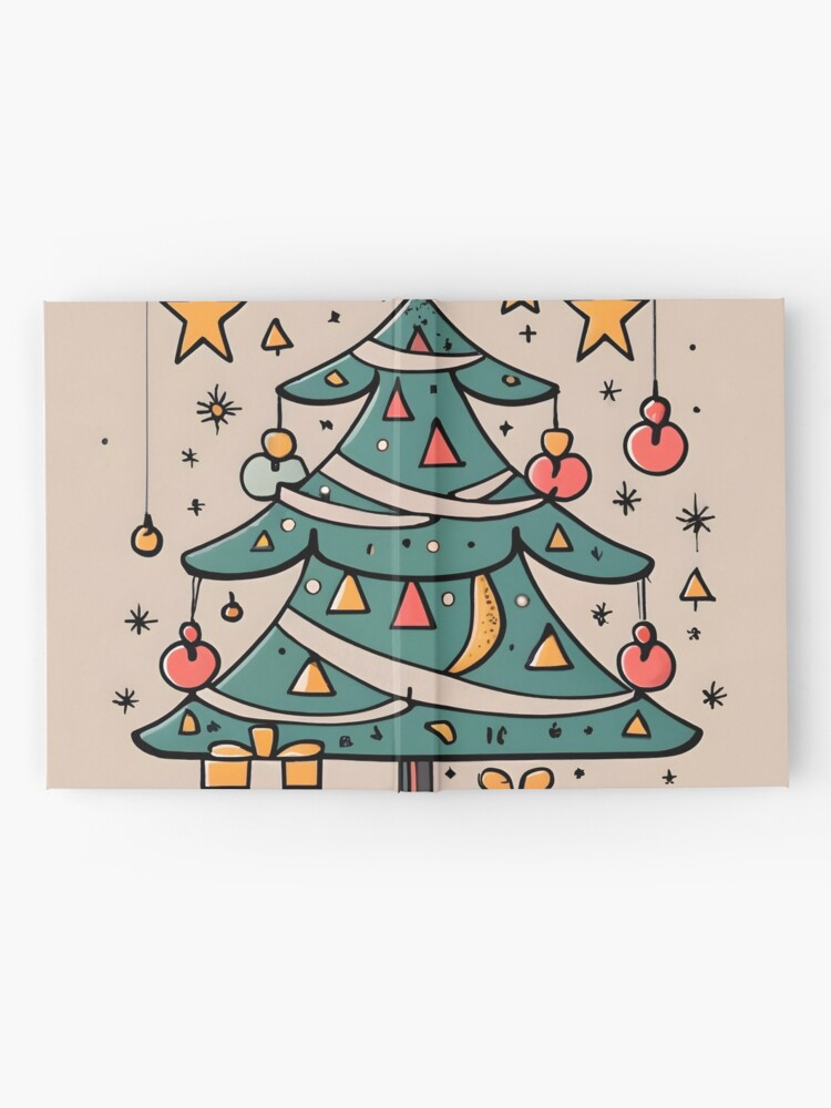 Thumbnail 2 of 3, Journal, Modern Christmas Tree Minimalistic Drawing designed and sold by Patricks-Art.