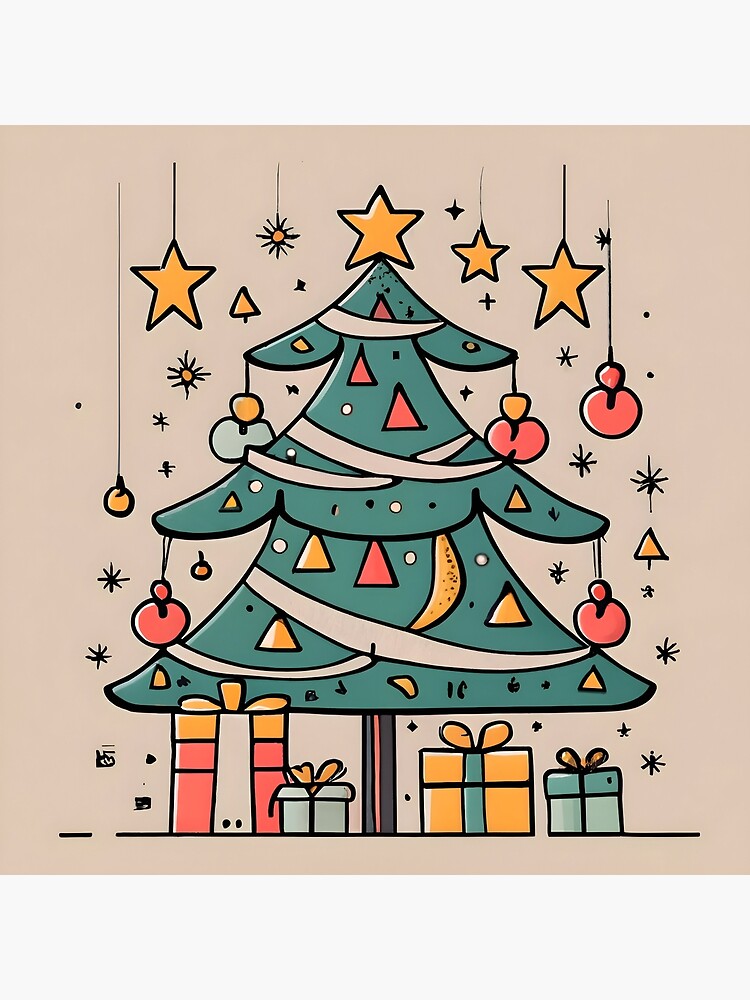 Thumbnail 2 of 2, Tote Bag, Modern Christmas Tree Minimalistic Drawing designed and sold by Patricks-Art.