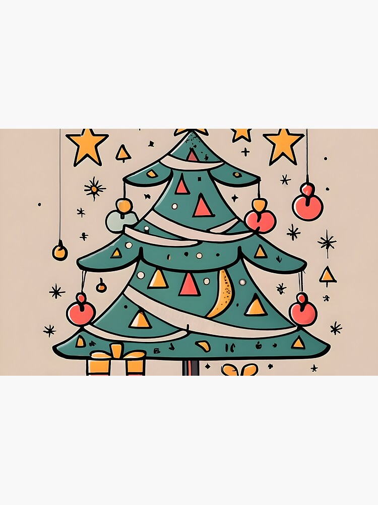 Thumbnail 2 of 2, Laptop Skin, Modern Christmas Tree Minimalistic Drawing designed and sold by Patricks-Art.