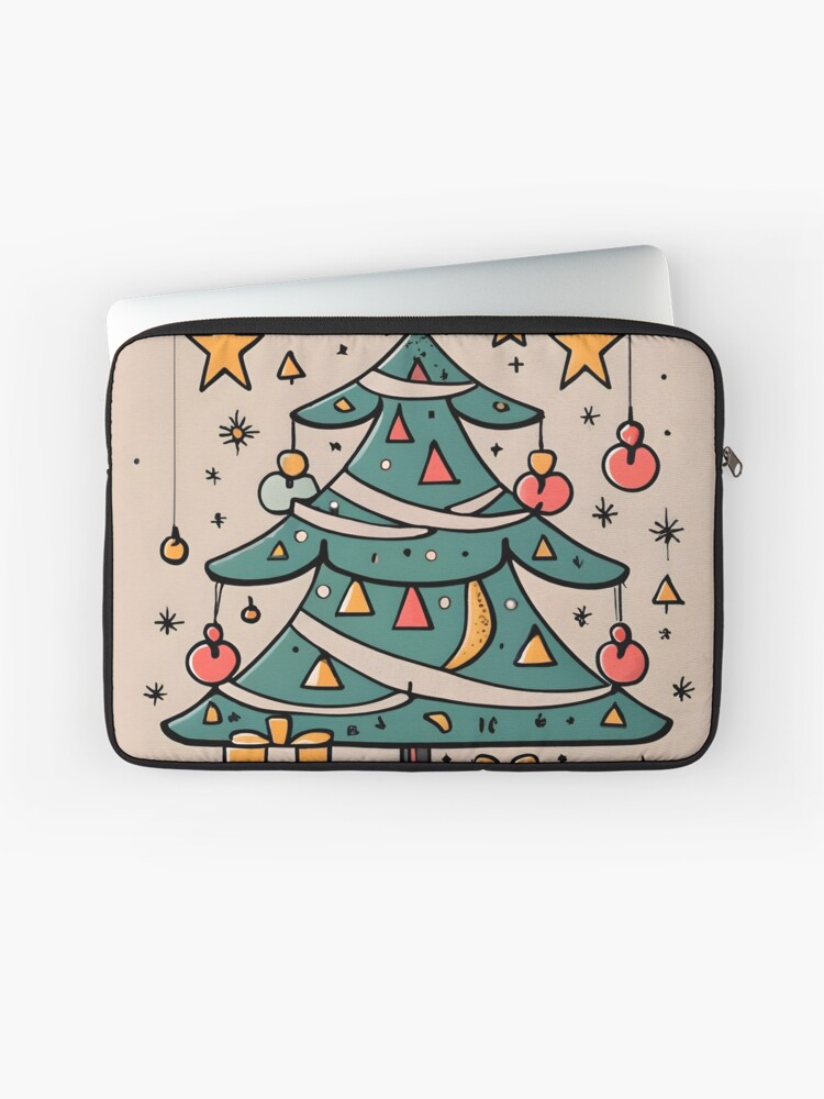Thumbnail 1 of 2, Laptop Sleeve, Modern Christmas Tree Minimalistic Drawing designed and sold by Patricks-Art.