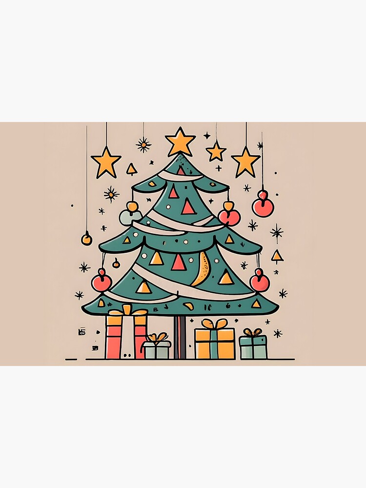 Thumbnail 6 of 6, Bath Mat, Modern Christmas Tree Minimalistic Drawing designed and sold by Patricks-Art.