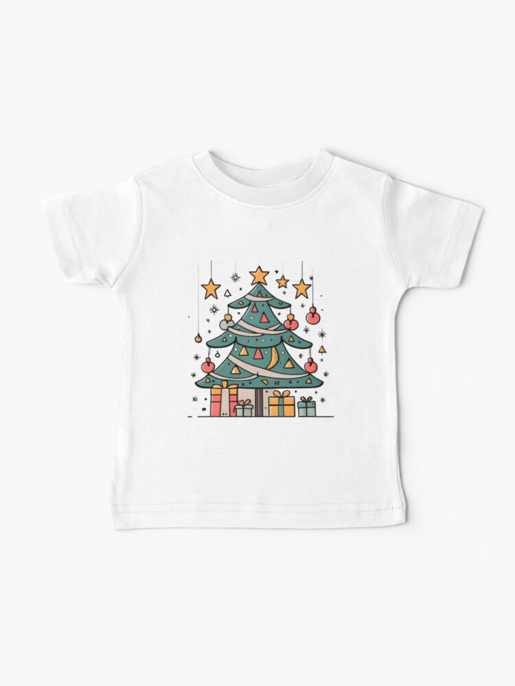 Thumbnail 1 of 2, Baby T-Shirt, Modern Christmas Tree Minimalistic Drawing designed and sold by Patricks-Art.