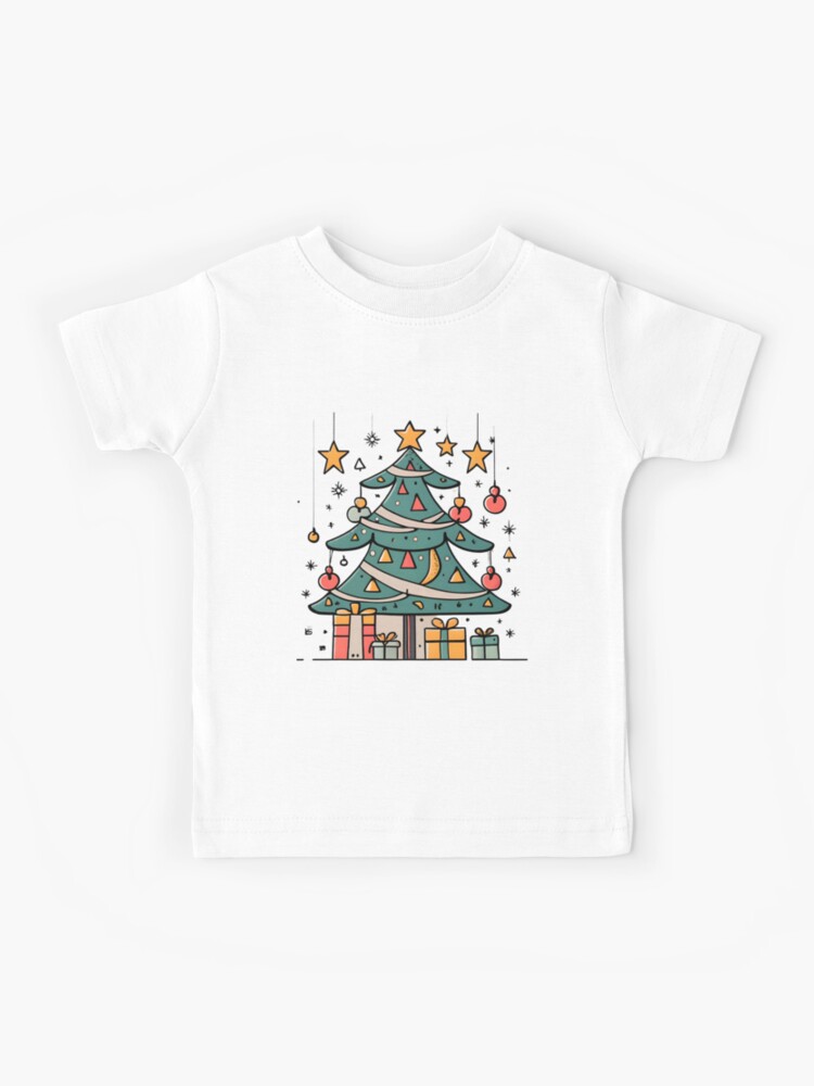 Thumbnail 1 of 2, Kids T-Shirt, Modern Christmas Tree Minimalistic Drawing designed and sold by Patricks-Art.
