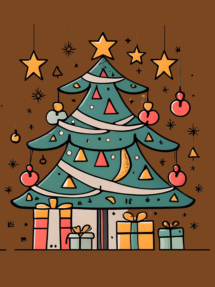 Thumbnail 7 of 7, Pullover Sweatshirt, Modern Christmas Tree Minimalistic Drawing designed and sold by Patricks-Art.