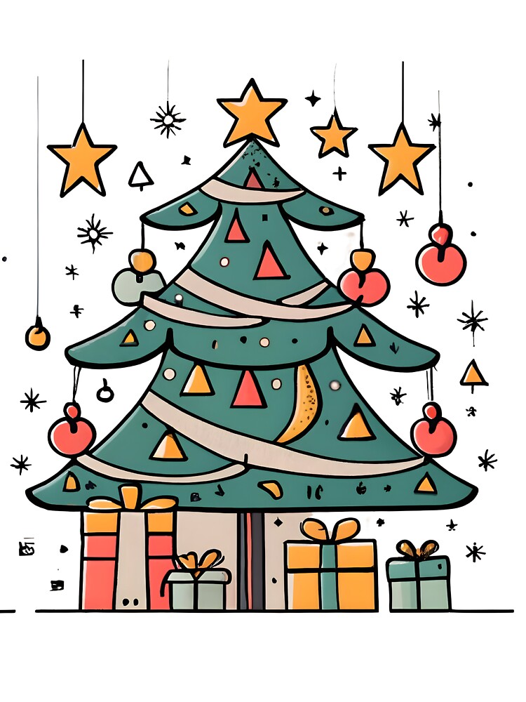 Thumbnail 2 of 2, Baby One-Piece, Modern Christmas Tree Minimalistic Drawing designed and sold by Patricks-Art.