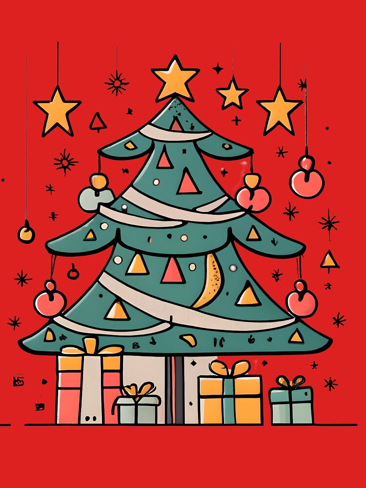 Thumbnail 7 of 7, Classic T-Shirt, Modern Christmas Tree Minimalistic Drawing designed and sold by Patricks-Art.