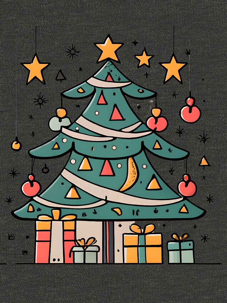 Thumbnail 5 of 5, Lightweight Sweatshirt, Modern Christmas Tree Minimalistic Drawing designed and sold by Patricks-Art.