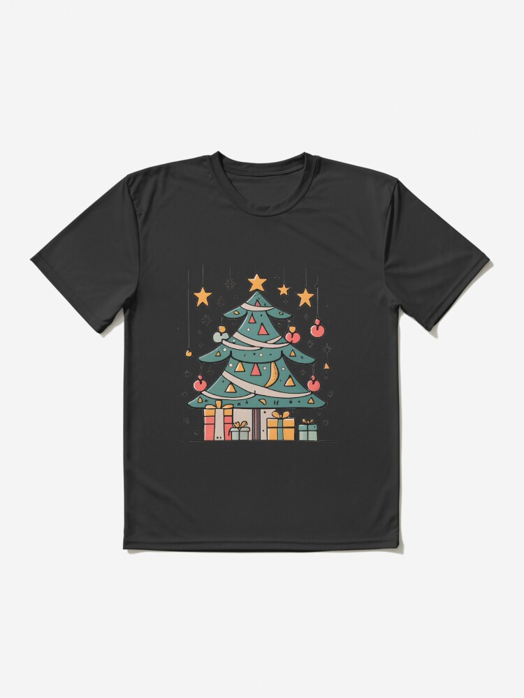 Thumbnail 2 of 7, Active T-Shirt, Modern Christmas Tree Minimalistic Drawing designed and sold by Patricks-Art.